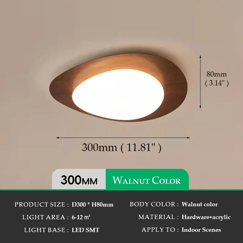 DecorBites™ Retro-Style Walnut Acrylic Ceiling Light