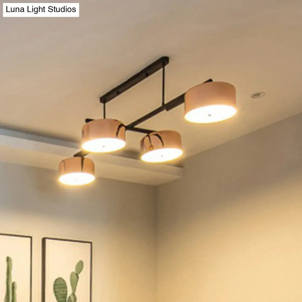 DecorBites™ Rose Gold Metal 4-Light Pendant Island Fixture for Minimalist Dining Room