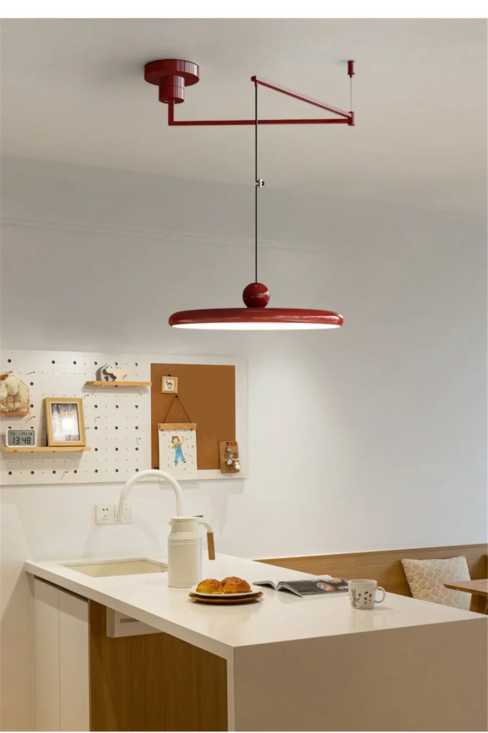 DecorBites™ Rotatable Nordic LED Pendant Light - Cream Iron Chandelier