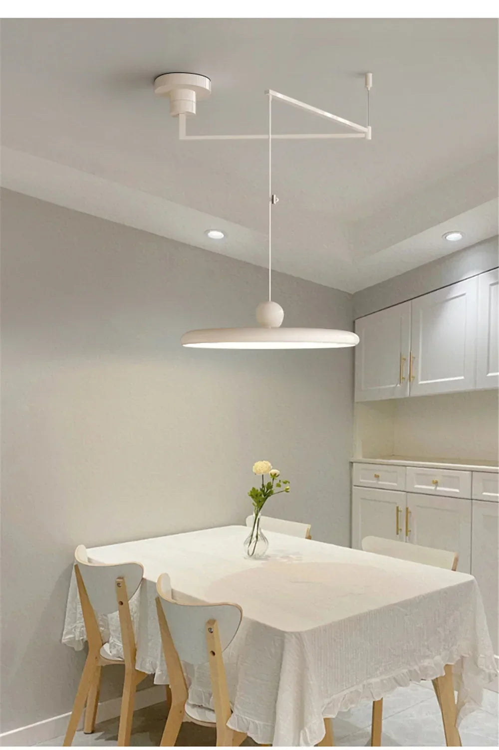 DecorBites™ Rotatable Nordic LED Pendant Light - Cream Iron Chandelier