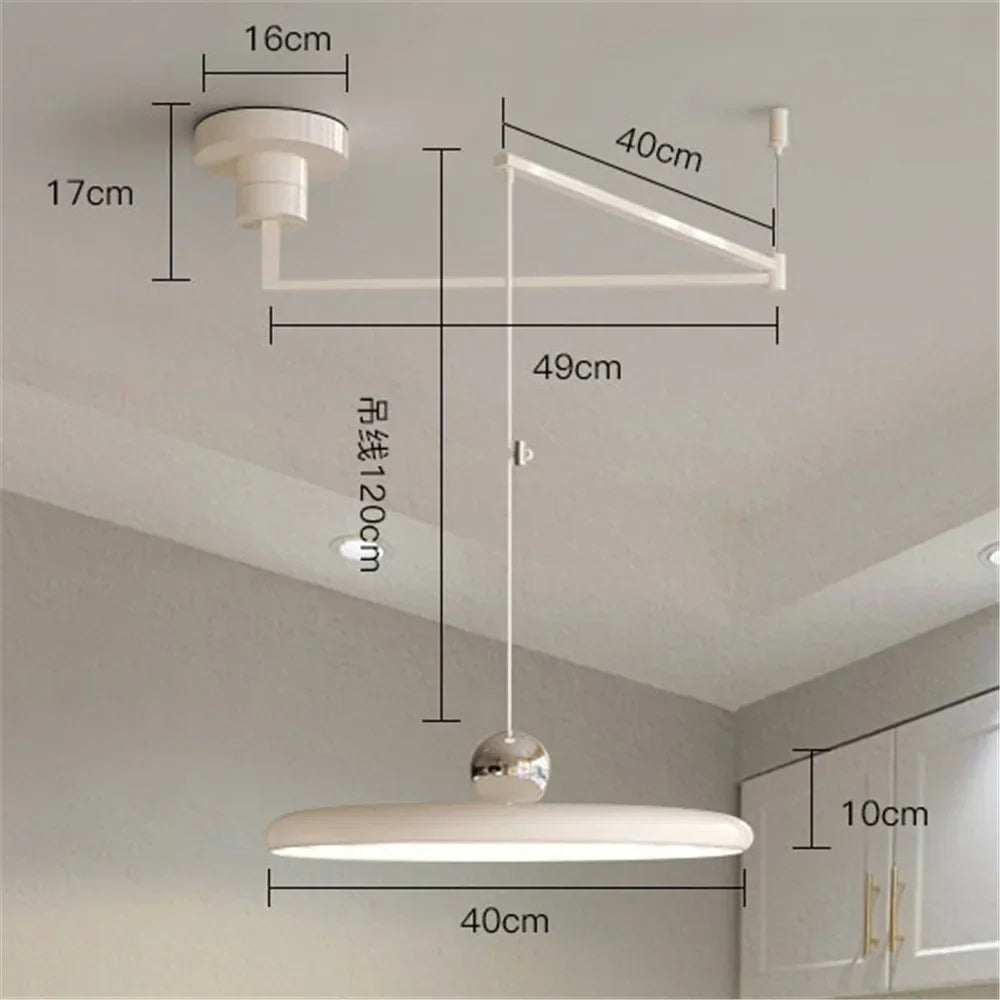 DecorBites™ Rotatable Nordic LED Pendant Light - Cream Iron Chandelier