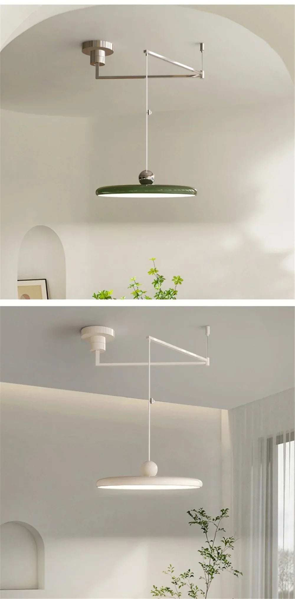 DecorBites™ Rotatable Nordic LED Pendant Light - Cream Iron Chandelier