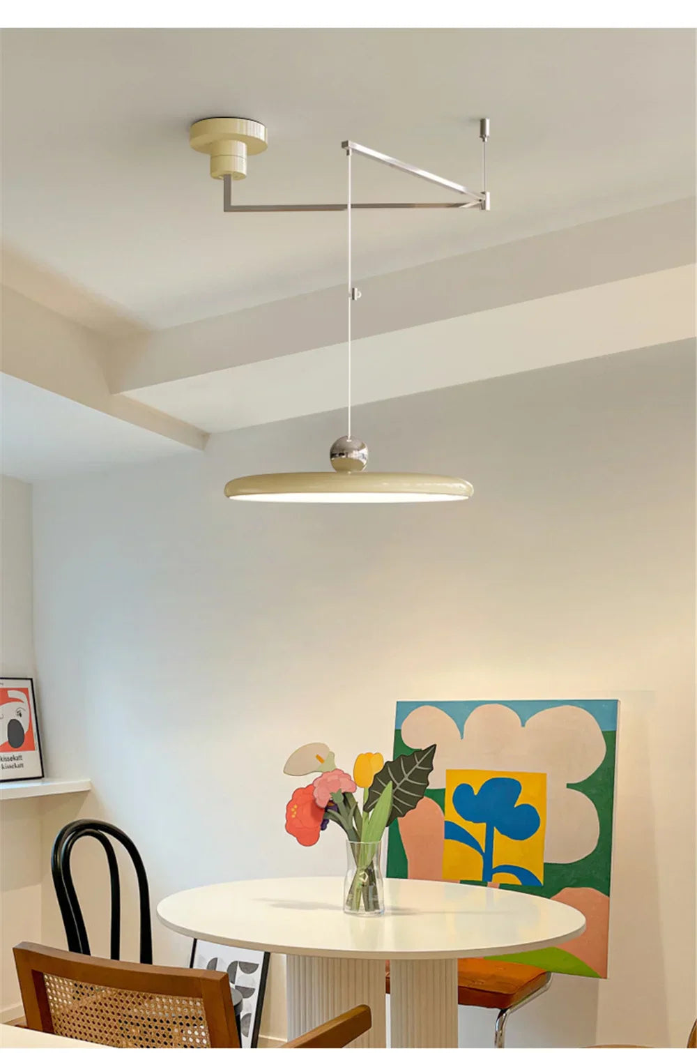 DecorBites™ Rotatable Nordic LED Pendant Light - Cream Iron Chandelier