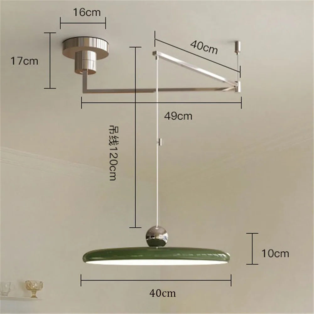DecorBites™ Rotatable Nordic LED Pendant Light - Cream Iron Chandelier