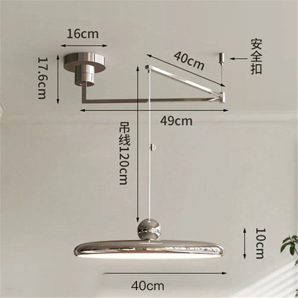 DecorBites™ Rotatable Nordic LED Pendant Light - Cream Iron Chandelier