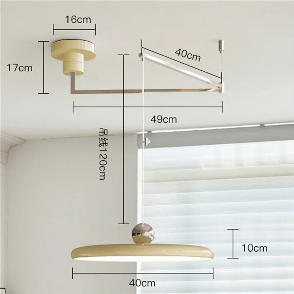 DecorBites™ Rotatable Nordic LED Pendant Light - Cream Iron Chandelier