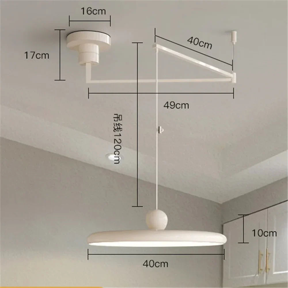 DecorBites™ Rotatable Nordic LED Pendant Light - Cream Iron Chandelier