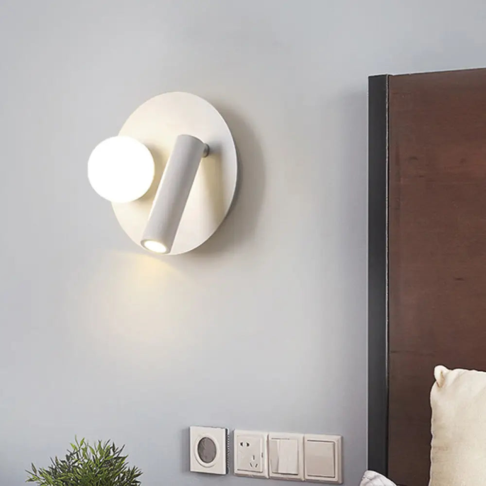 DecorBites™ Round Wall Sconce with Warm/White LED Downlight in Simplicity Acrylic
