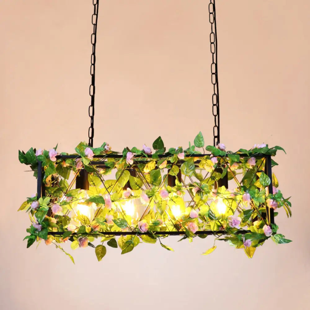 DecorBites™ Rustic Black Metal Island Pendant Light for Restaurants