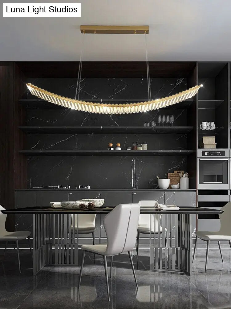 DecorBites™ Shopia - Luxury Arch Crystal Suspension Chandelier - Modern Lighting Design