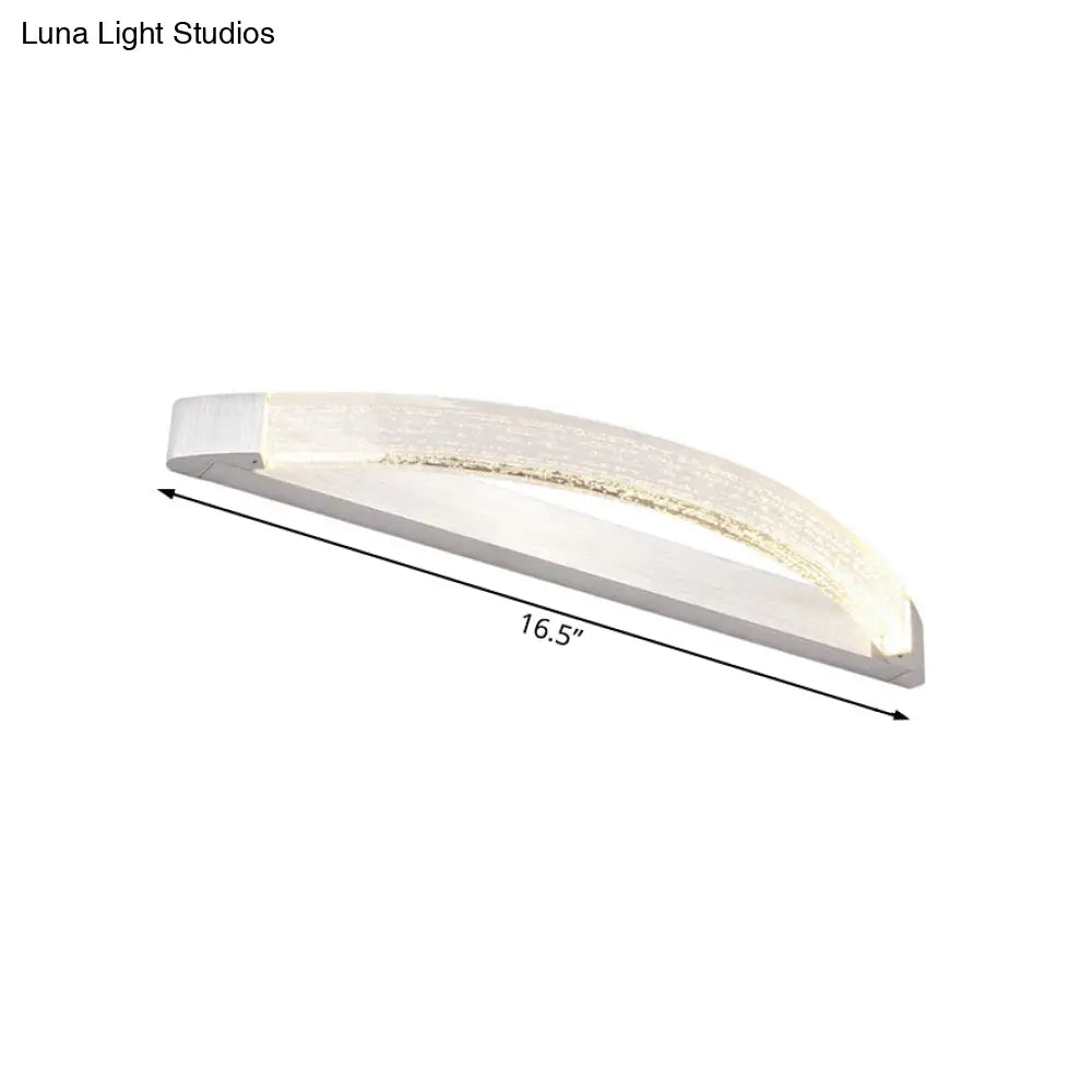 DecorBites™ Silver Bow-Shaped LED Wall Mount Vanity Light with Bubble Crystal Accent, Natural Light, 12.5"/16.5"/20" Wide