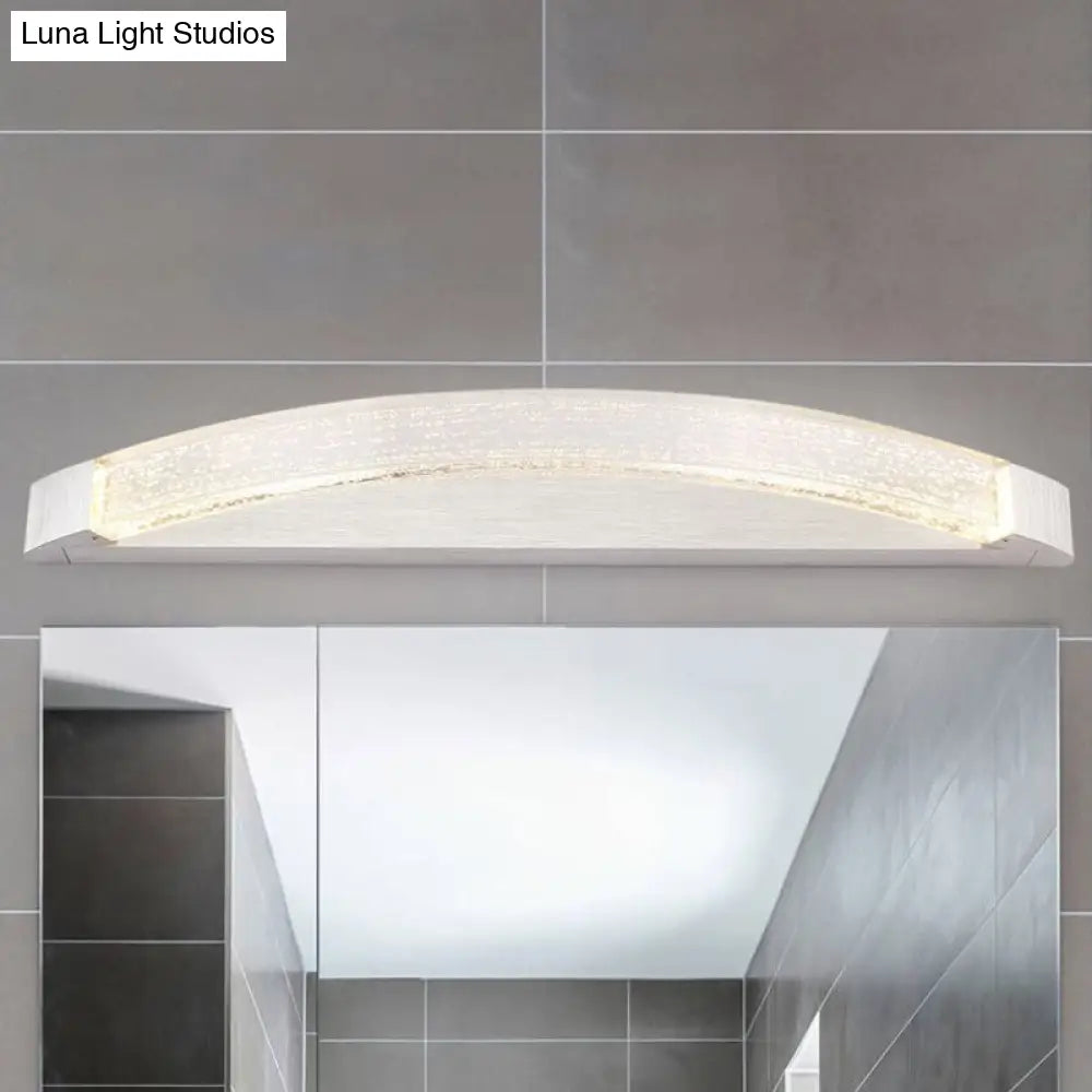 DecorBites™ Silver Bow-Shaped LED Wall Mount Vanity Light with Bubble Crystal Accent, Natural Light, 12.5"/16.5"/20" Wide