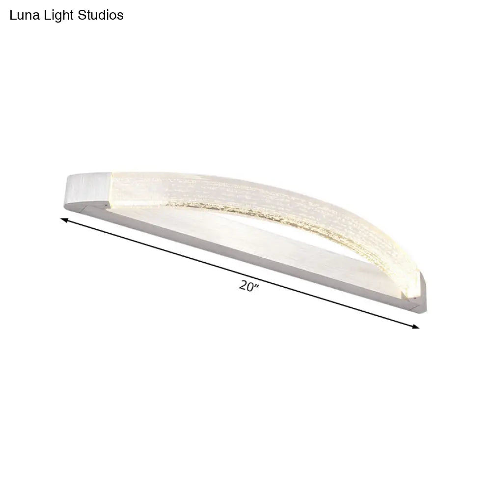 DecorBites™ Silver Bow-Shaped LED Wall Mount Vanity Light with Bubble Crystal Accent, Natural Light, 12.5"/16.5"/20" Wide