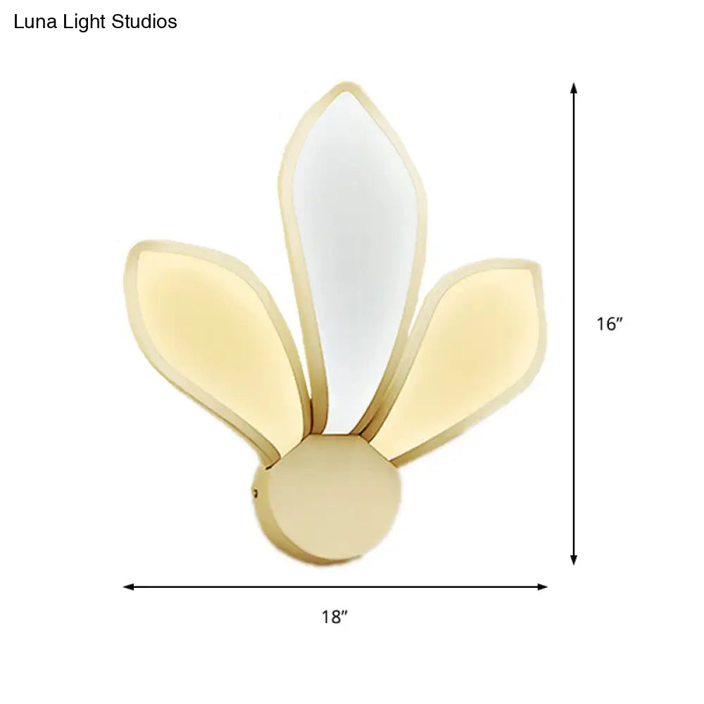 DecorBites™ Simple Acrylic LED Petal Wall Sconce with 3 Lights for Bedroom Lighting in Neutral/White/Warm Light