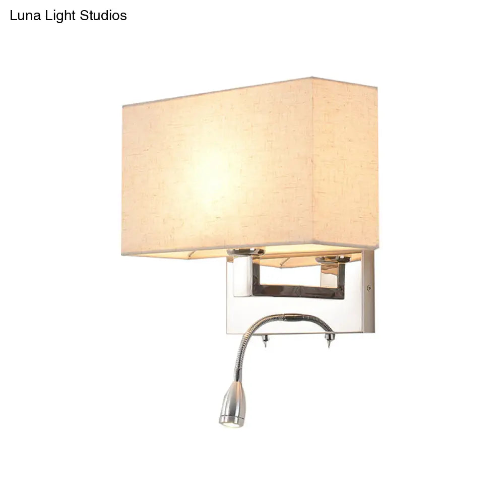 DecorBites™ Simple Beige Fabric LED Wall Light Sconce for Bedroom