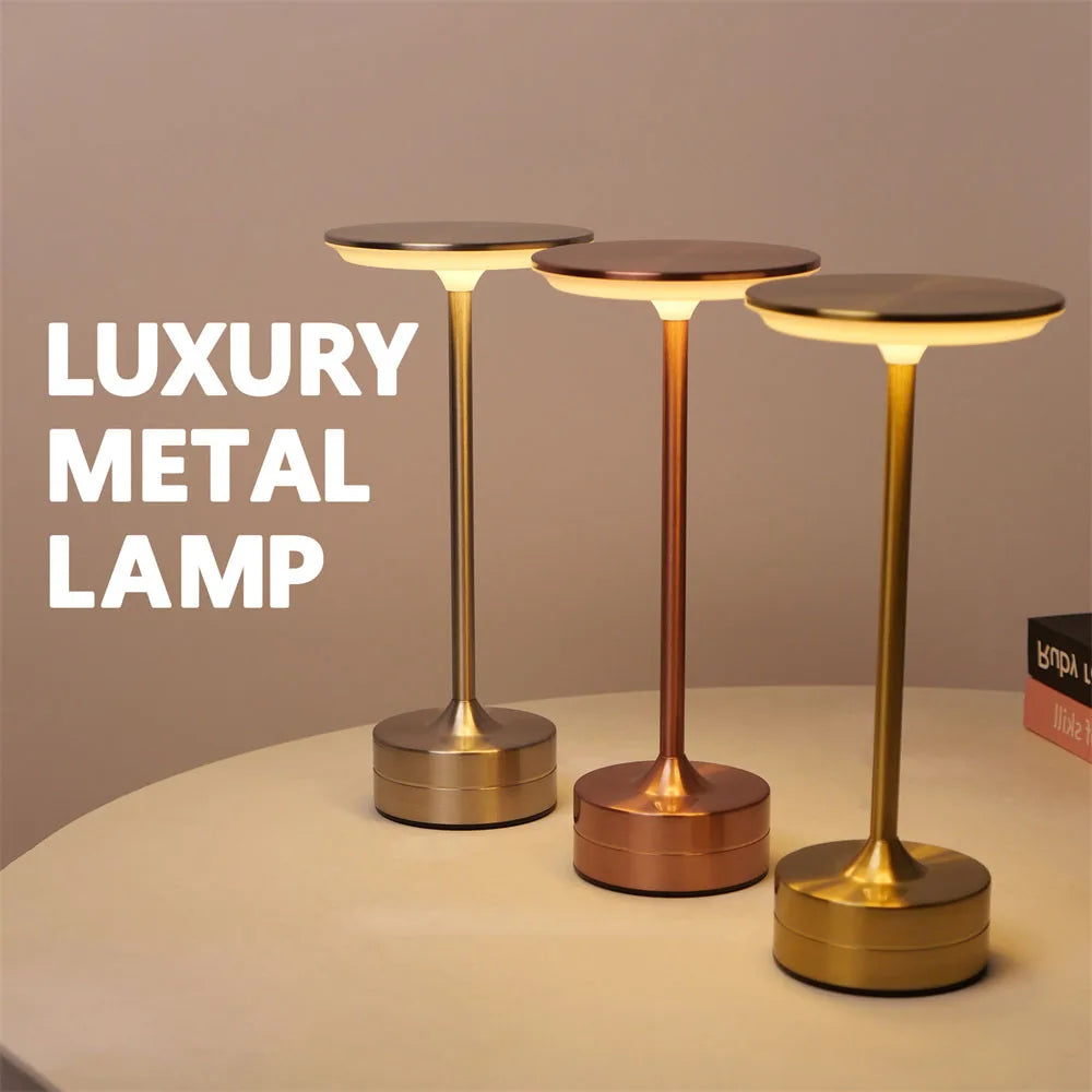 DecorBites™ Simple charging LED Desk Lamp restaurant bar desk lamp dimming atmosphere retro portable charging touch USB desk lamp