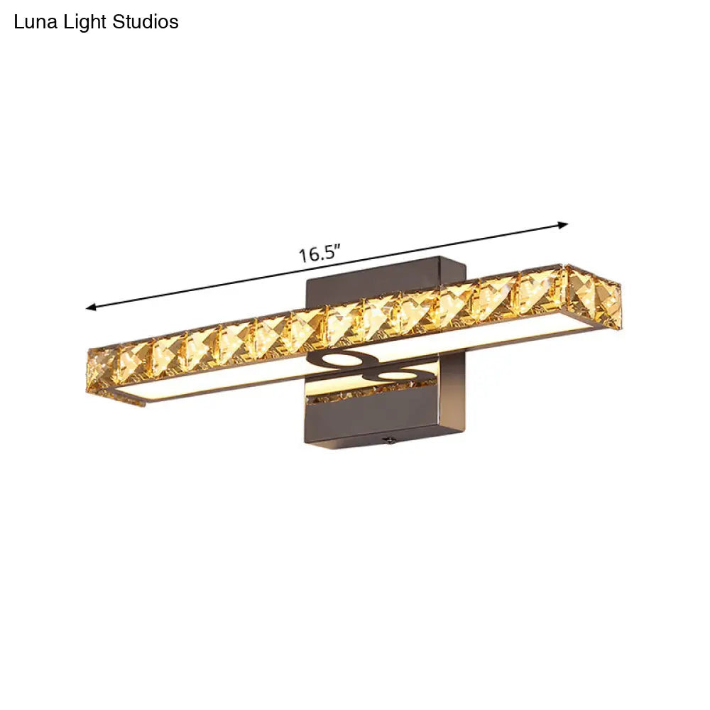 DecorBites™ Simple Crystal LED Vanity Wall Light - Sleek Chrome Wall Mounted Lighting