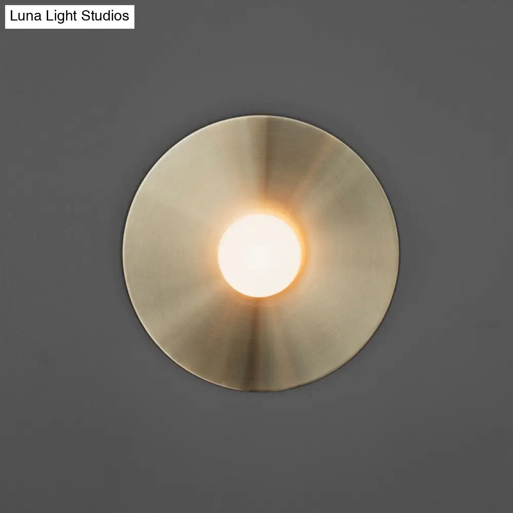 DecorBites™ Simplicity Circle Metal Wall Light Fixture - Elegant Gold Bedside Lamp