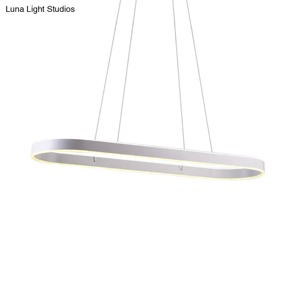 DecorBites™ Simplicity Ellipse LED Island Pendant Acrylic Ceiling Light - Black/White/Gold, Width Options: 31.5"/39"/47