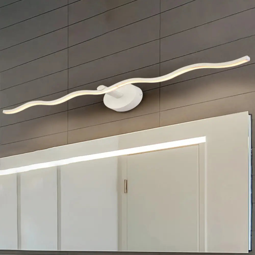 DecorBites™ Simplicity LED Acrylic Wall Sconce Vanity Light – 18"/26.5" L White Wave Design for Bathroom