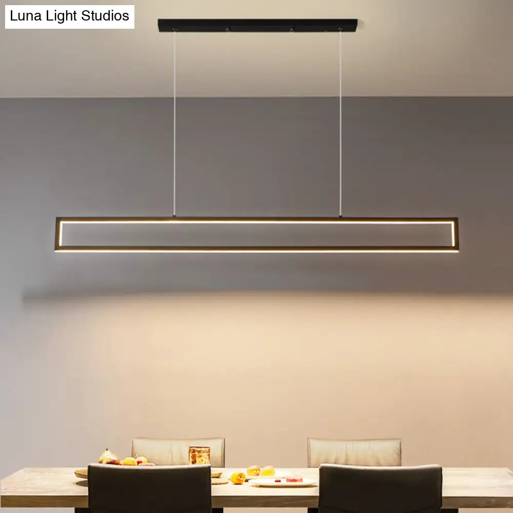 DecorBites™ Sleek 39"/47" Rectangular Hanging Lamp: Simplicity Aluminum LED Island Pendant for Dining Room with Warm/White Light