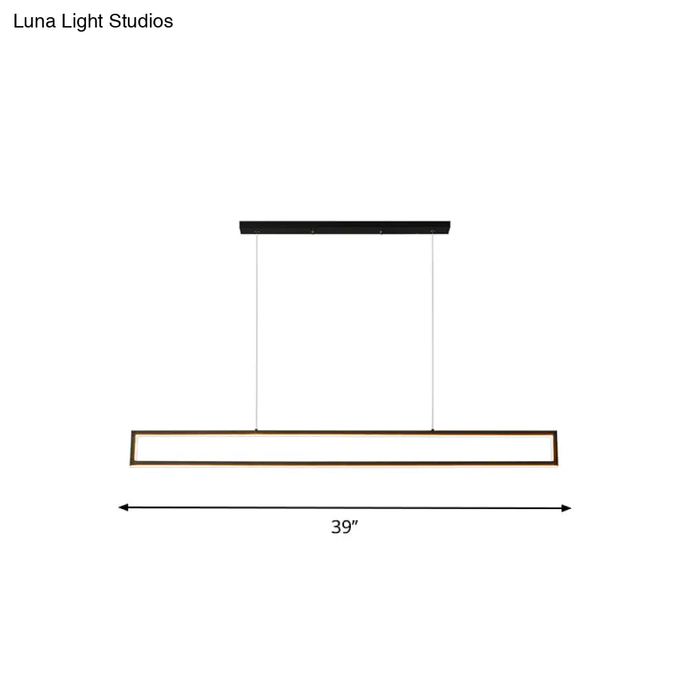 DecorBites™ Sleek 39"/47" Rectangular Hanging Lamp: Simplicity Aluminum LED Island Pendant for Dining Room with Warm/White Light