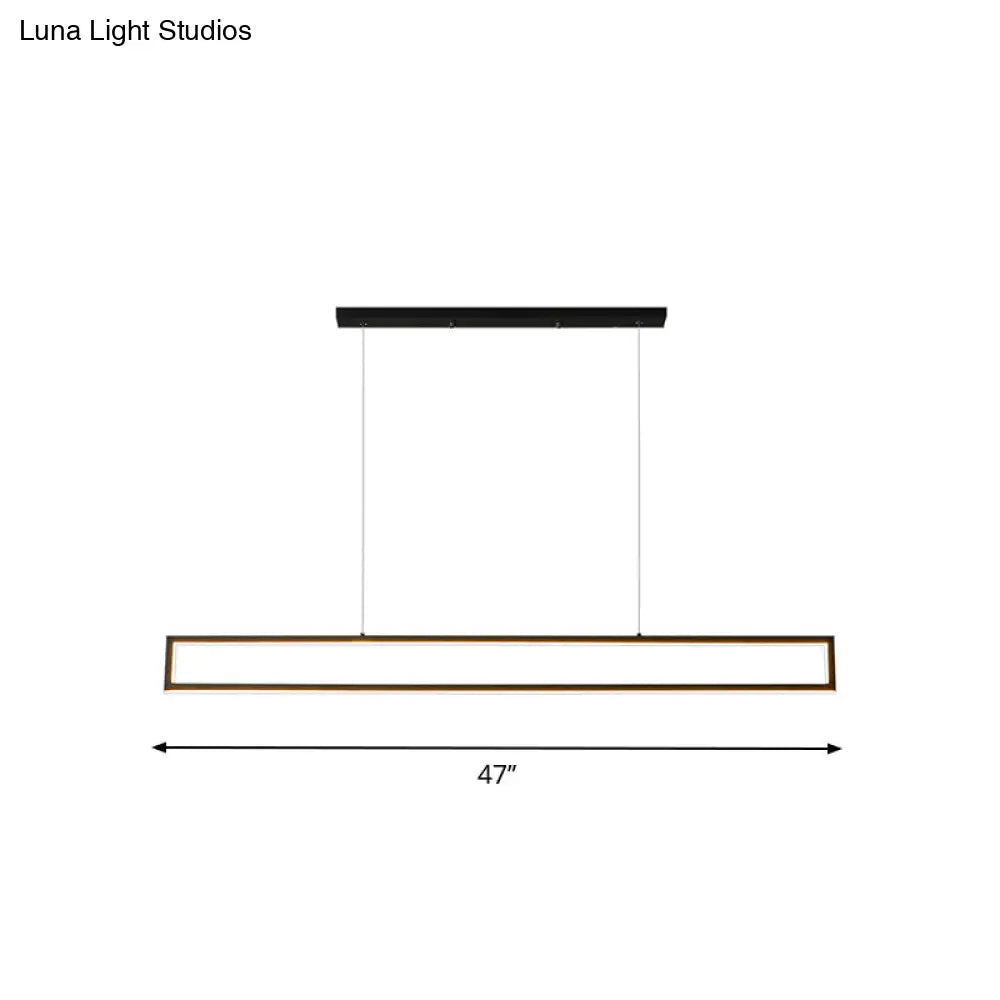 DecorBites™ Sleek 39"/47" Rectangular Hanging Lamp: Simplicity Aluminum LED Island Pendant for Dining Room with Warm/White Light