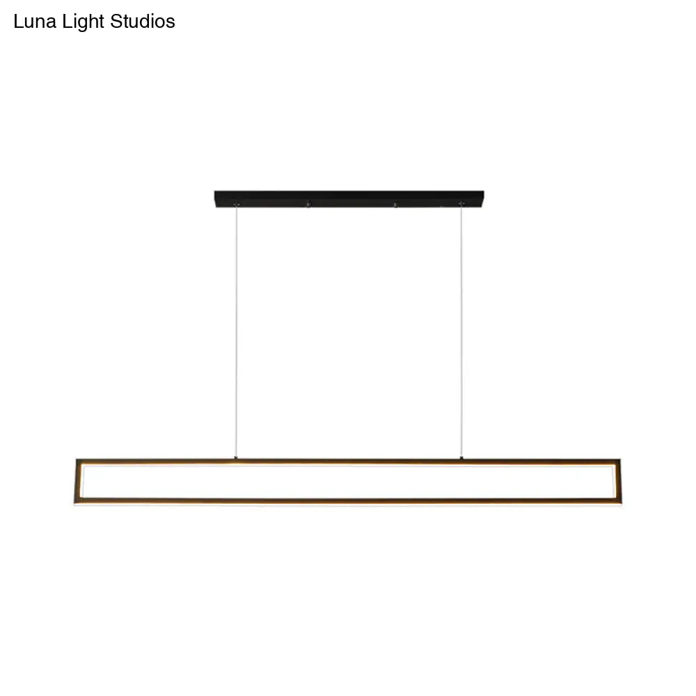 DecorBites™ Sleek 39"/47" Rectangular Hanging Lamp: Simplicity Aluminum LED Island Pendant for Dining Room with Warm/White Light