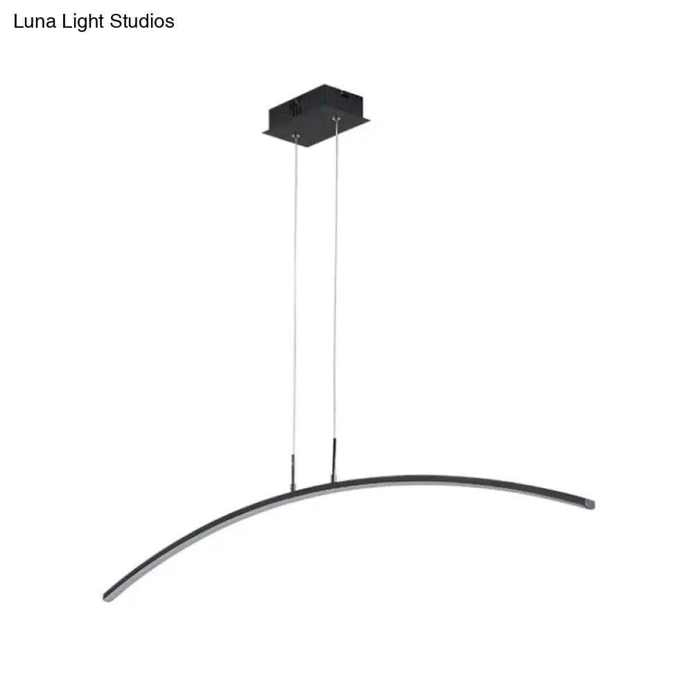 DecorBites™ Sleek Black/White Arch Island LED Pendant Lamp for Elegant Dining Table Lighting