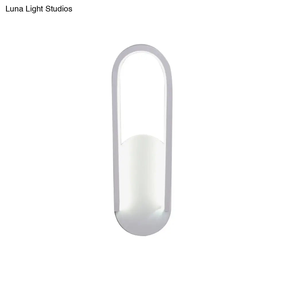 DecorBites™ Sleek Black/White Sloped Half-Oblong Sconce Minimalist Acrylic LED Wall Light in Warm/White - Perfect for Parlor
