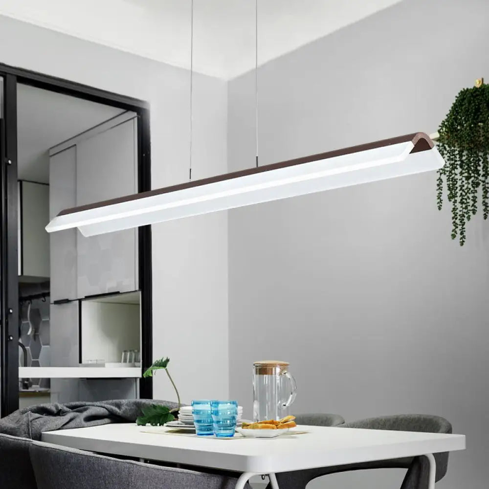 DecorBites™ Sleek Coffee LED Pendant Light Fixture for Dining Room - Bend Aluminum Island Lamp