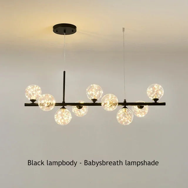 DecorBites™ Sleek Glass Ball Chandelier for Dining Room