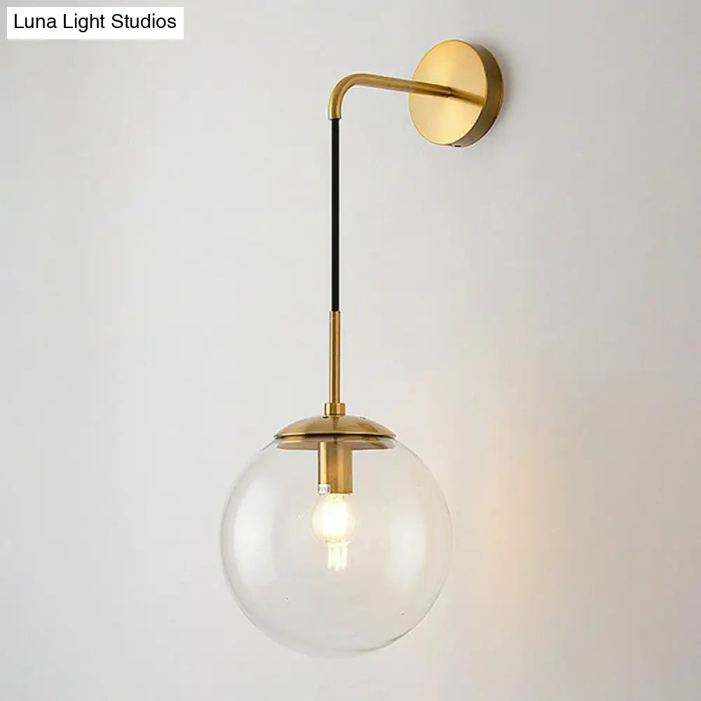 DecorBites™ Sleek Glass Spherical Wall Sconce Light - Stylish Single Bulb Wall Hanging Lighting for Living Room