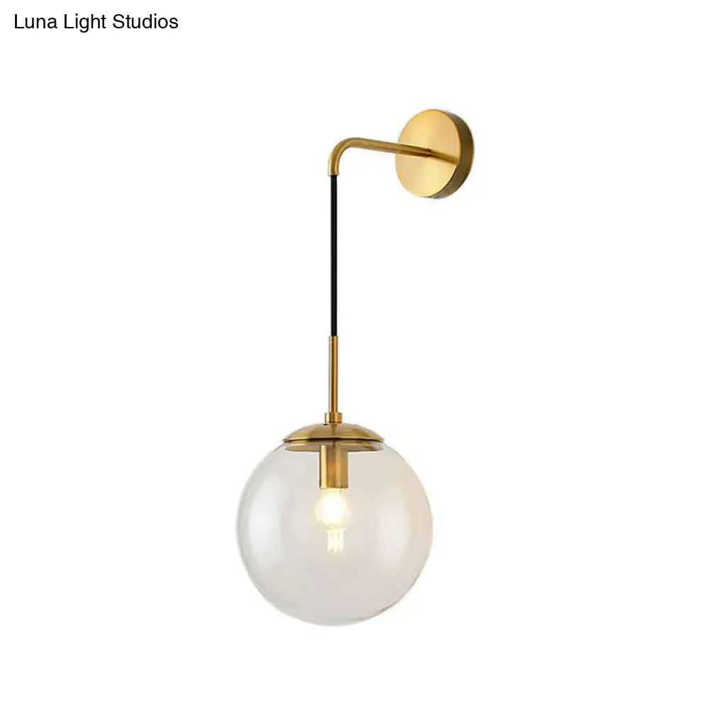 DecorBites™ Sleek Glass Spherical Wall Sconce Light - Stylish Single Bulb Wall Hanging Lighting for Living Room