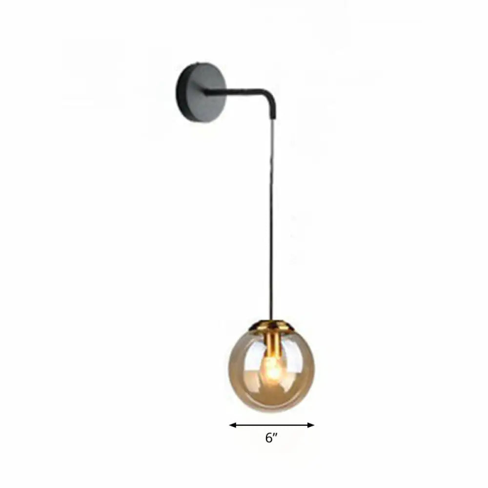 DecorBites™ Sleek Glass Spherical Wall Sconce Light - Stylish Single Bulb Wall Hanging Lighting for Living Room