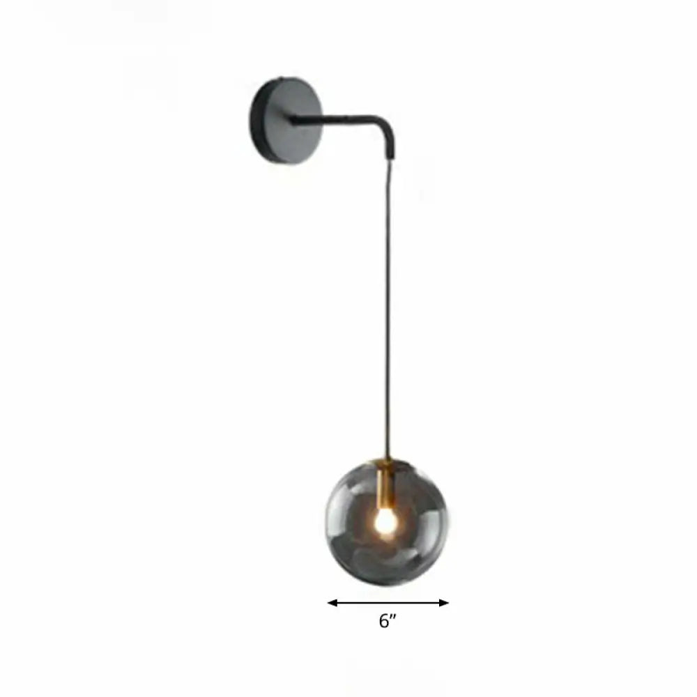 DecorBites™ Sleek Glass Spherical Wall Sconce Light - Stylish Single Bulb Wall Hanging Lighting for Living Room
