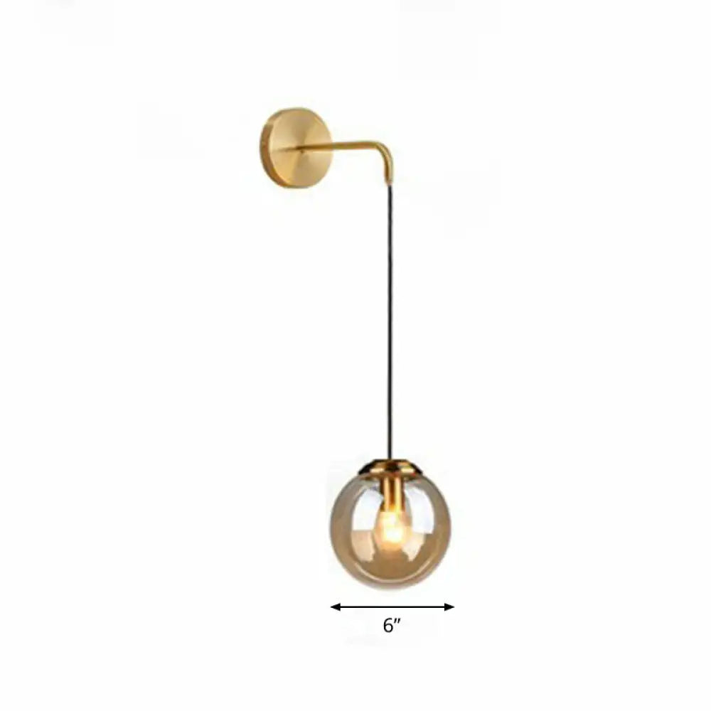 DecorBites™ Sleek Glass Spherical Wall Sconce Light - Stylish Single Bulb Wall Hanging Lighting for Living Room