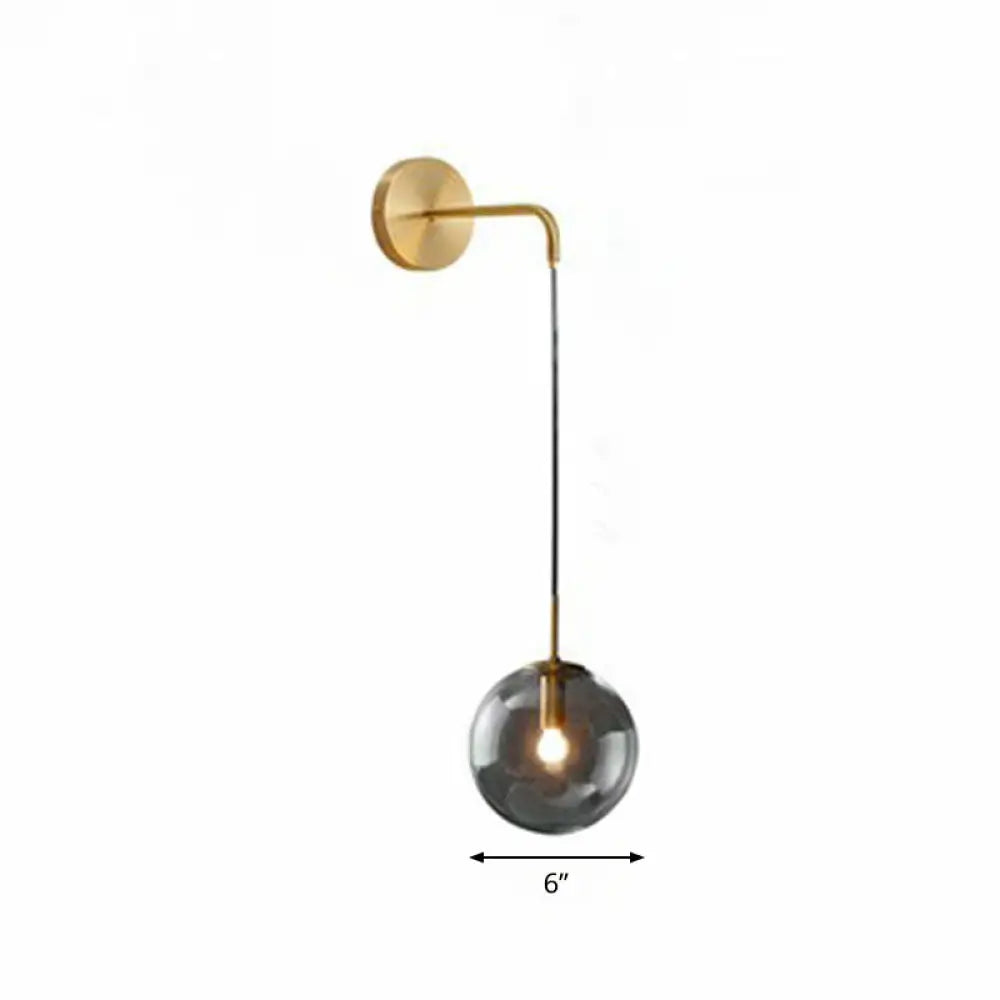 DecorBites™ Sleek Glass Spherical Wall Sconce Light - Stylish Single Bulb Wall Hanging Lighting for Living Room