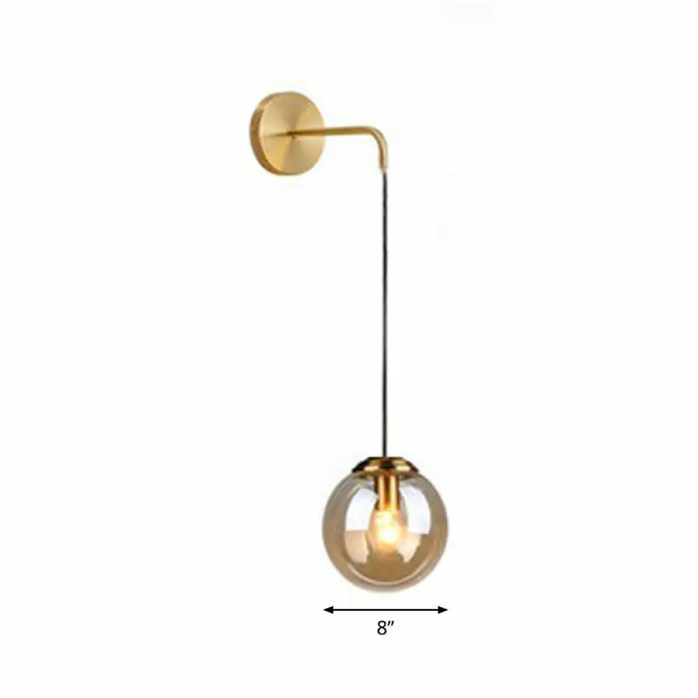 DecorBites™ Sleek Glass Spherical Wall Sconce Light - Stylish Single Bulb Wall Hanging Lighting for Living Room