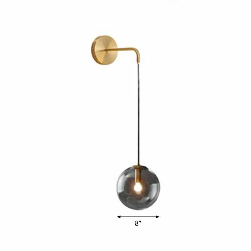 DecorBites™ Sleek Glass Spherical Wall Sconce Light - Stylish Single Bulb Wall Hanging Lighting for Living Room