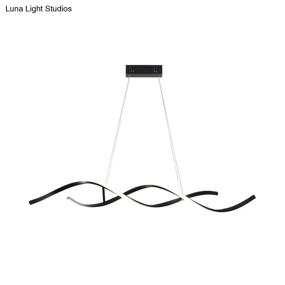 DecorBites™ Sleek LED Dining Room Chandelier - Twisted Aluminium Simplicity Island Light