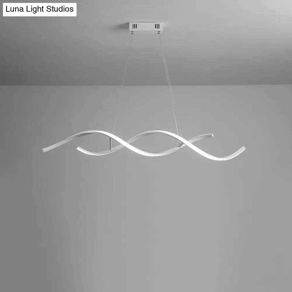 DecorBites™ Sleek LED Dining Room Chandelier - Twisted Aluminium Simplicity Island Light