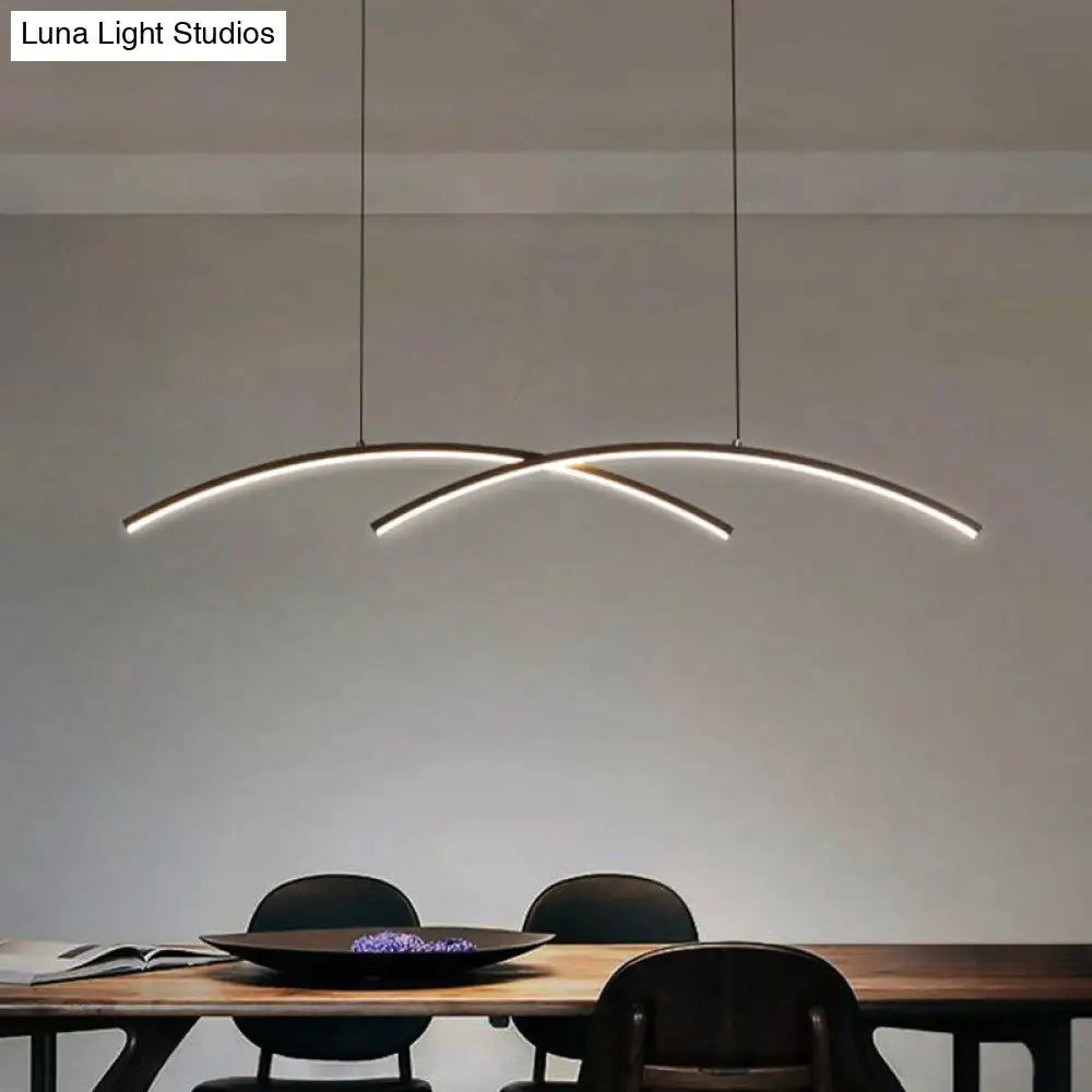 DecorBites™ Sleek LED Island Light Fixture for Dining Room - Metal Line Art Hanging Light