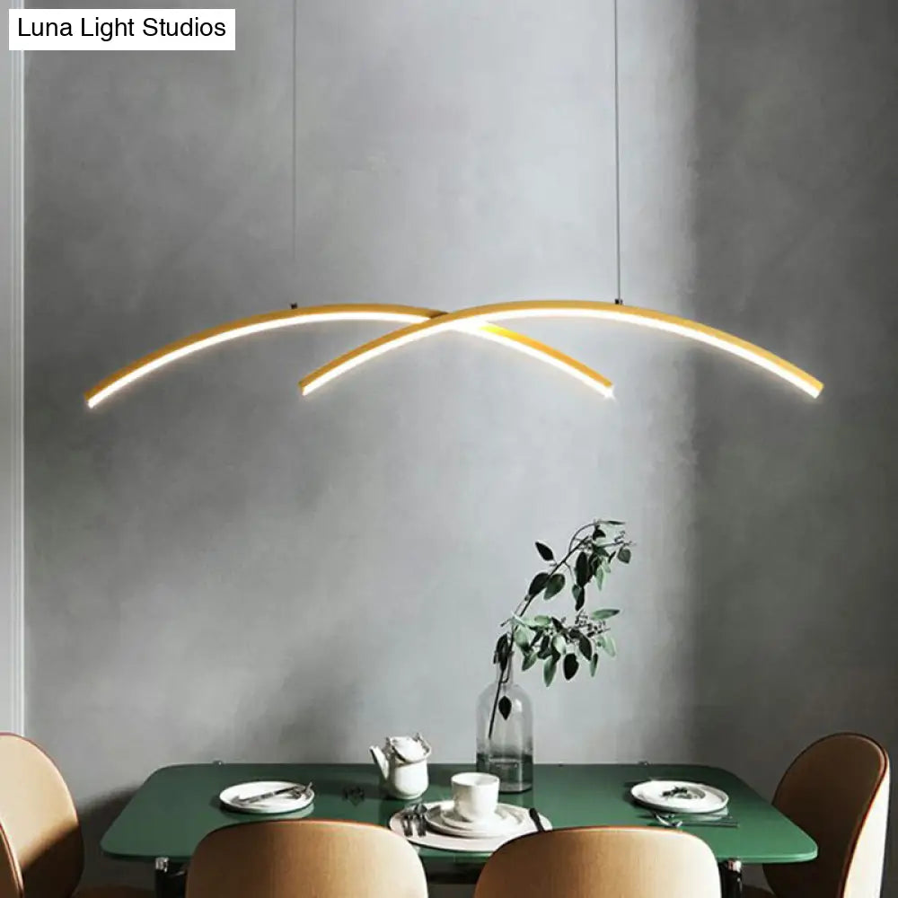 DecorBites™ Sleek LED Island Light Fixture for Dining Room - Metal Line Art Hanging Light