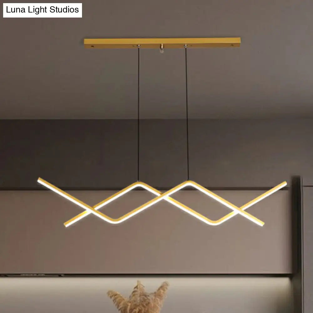 DecorBites™ Sleek LED Island Light Fixture for Dining Room - Metal Line Art Hanging Light