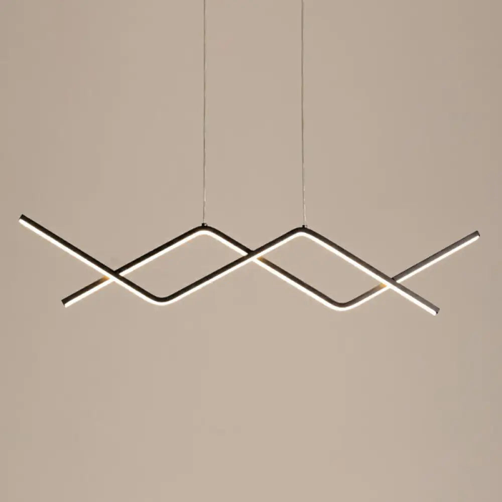 DecorBites™ Sleek LED Island Light Fixture for Dining Room - Metal Line Art Hanging Light