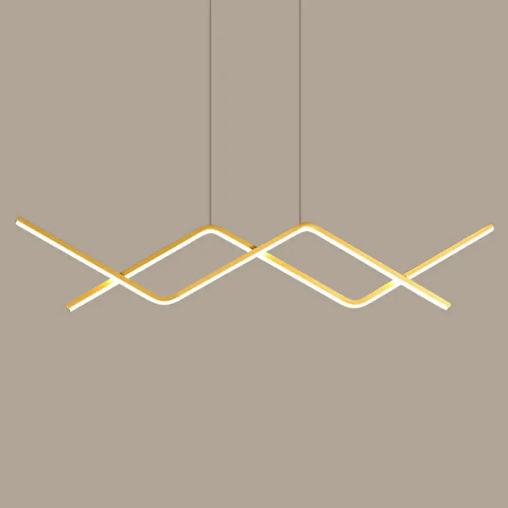 DecorBites™ Sleek LED Island Light Fixture for Dining Room - Metal Line Art Hanging Light
