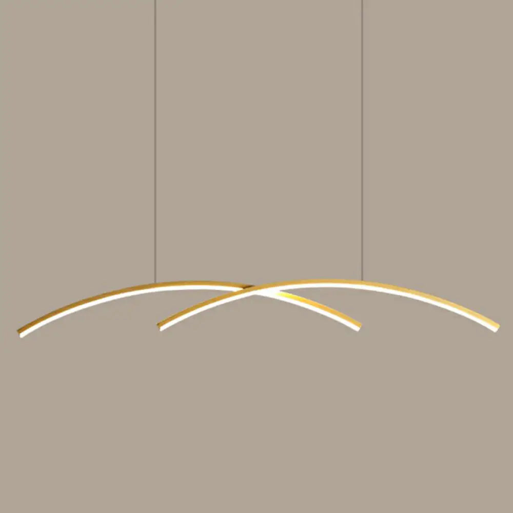 DecorBites™ Sleek LED Island Light Fixture for Dining Room - Metal Line Art Hanging Light