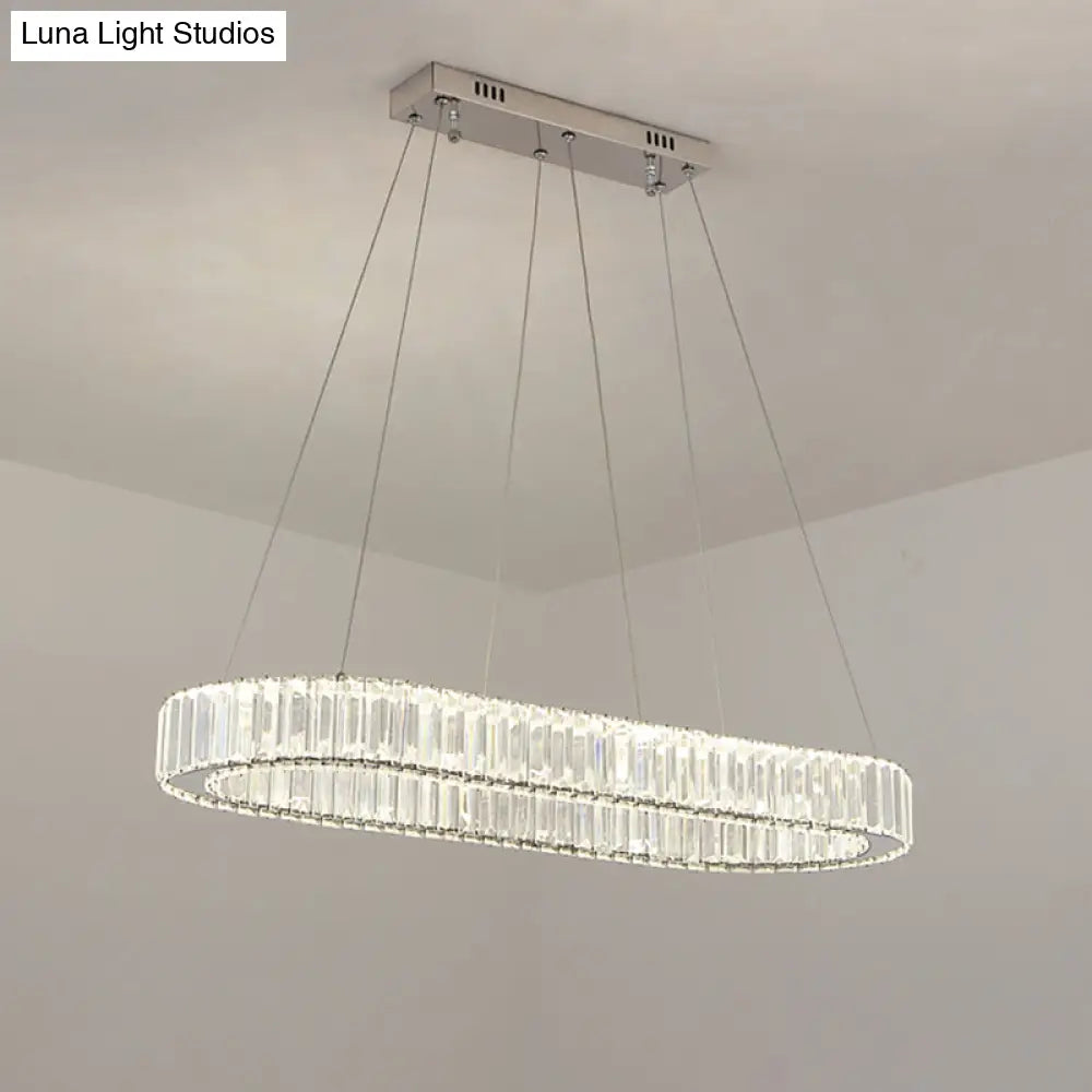 DecorBites™ Sleek LED Suspension Lamp with Optical K9 Crystal - Perfect for Restaurants and Islands