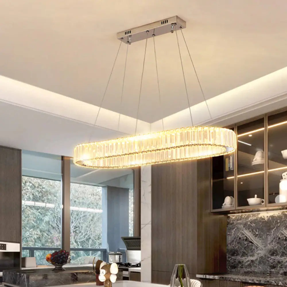 DecorBites™ Sleek LED Suspension Lamp with Optical K9 Crystal - Perfect for Restaurants and Islands